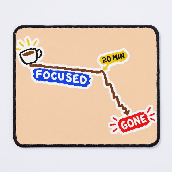 Item preview, Focused, 20 Min, Gone — Pixel Coffee Countdown designed and sold by NuretroStudio.