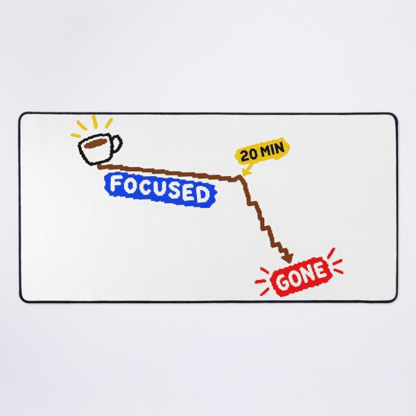 Item preview, Focused, 20 Min, Gone — Pixel Coffee Countdown designed and sold by NuretroStudio.