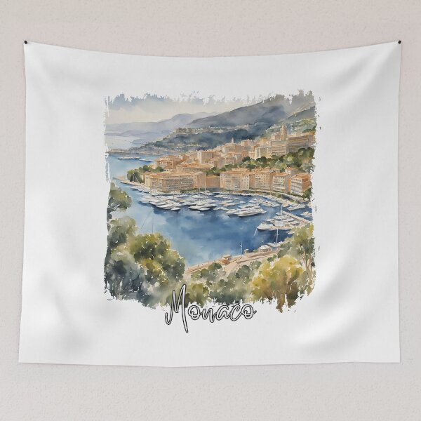 Item preview, Watercolor of Monaco, Monaco souvenir designed and sold by Dressyourflag.