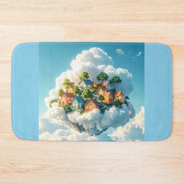 Item preview, Flying Island Village in the Clouds designed and sold by OksArtStudio.