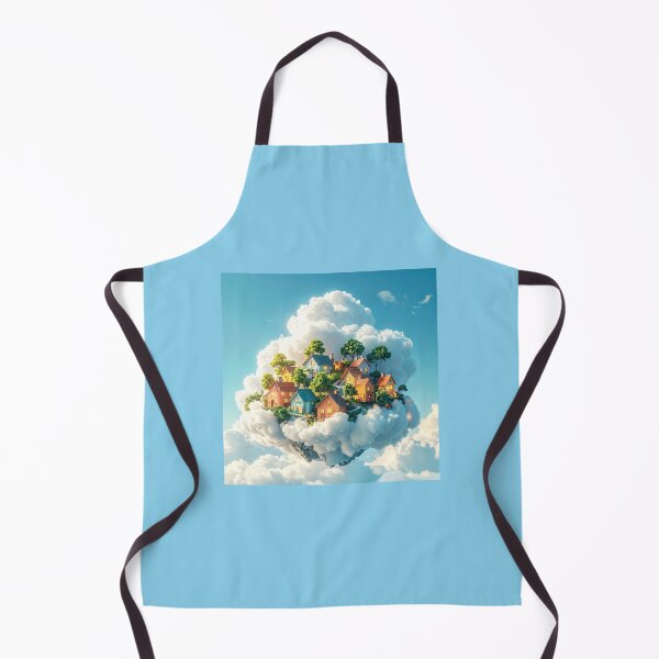 Item preview, Flying Island Village in the Clouds designed and sold by OksArtStudio.