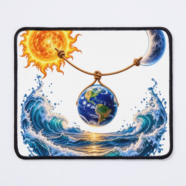 Item preview, Sun Moon Earth Cosmic Rope Ocean – Celestial Universe Surreal Art designed and sold by Prince Tripathi .