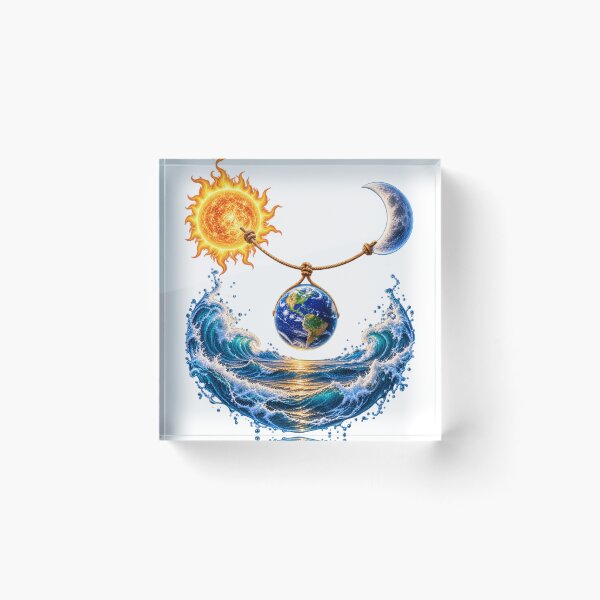 Item preview, Sun Moon Earth Cosmic Rope Ocean – Celestial Universe Surreal Art designed and sold by Prince Tripathi .