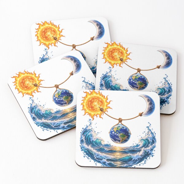 Item preview, Sun Moon Earth Cosmic Rope Ocean – Celestial Universe Surreal Art designed and sold by Prince Tripathi .