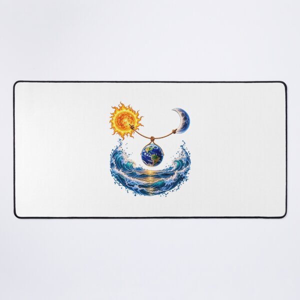 Item preview, Sun Moon Earth Cosmic Rope Ocean – Celestial Universe Surreal Art designed and sold by Prince Tripathi .