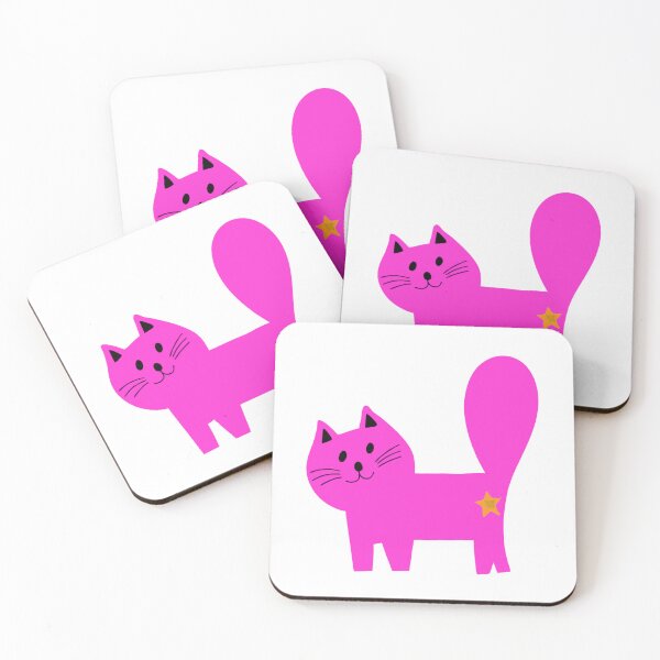 Item preview, Cute Pink Cat with Star – Adorable Feline Cartoon Design for Cat Lovers designed and sold by Ikochane.