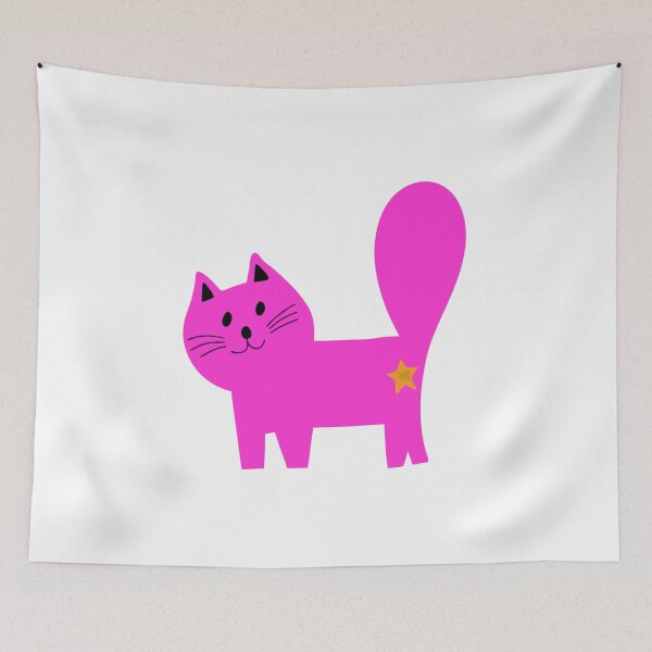 Item preview, Cute Pink Cat with Star – Adorable Feline Cartoon Design for Cat Lovers designed and sold by Ikochane.