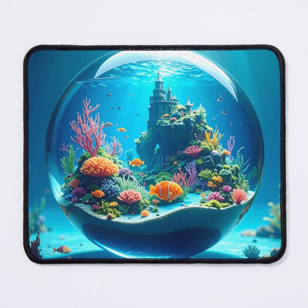 Item preview, Underwater Castle in a Glass Sphere designed and sold by OksArtStudio.