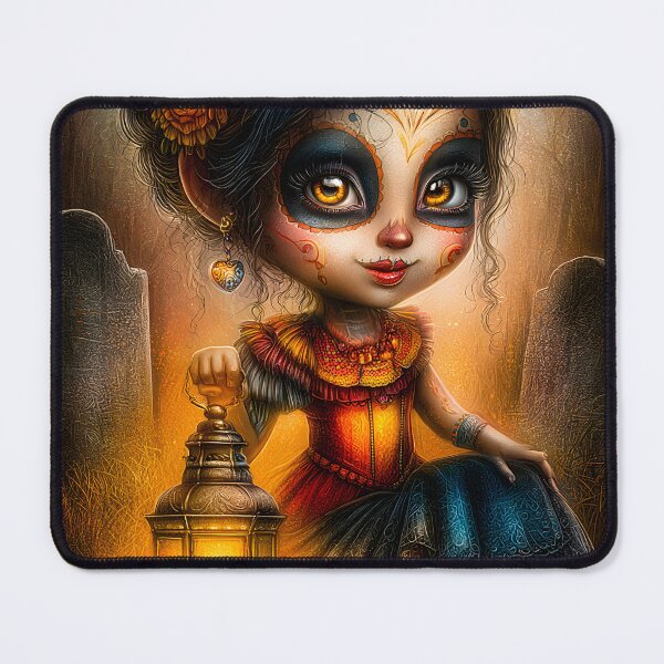 Item preview, Charming Girl with Lantern in a Mystical Garden designed and sold by Artessie.