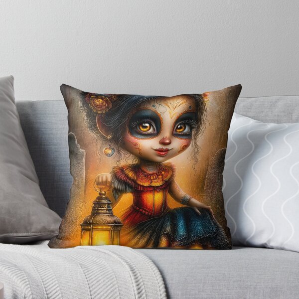 Item preview, Charming Girl with Lantern in a Mystical Garden designed and sold by Artessie.