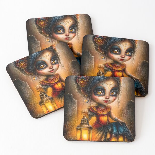 Item preview, Charming Girl with Lantern in a Mystical Garden designed and sold by Artessie.