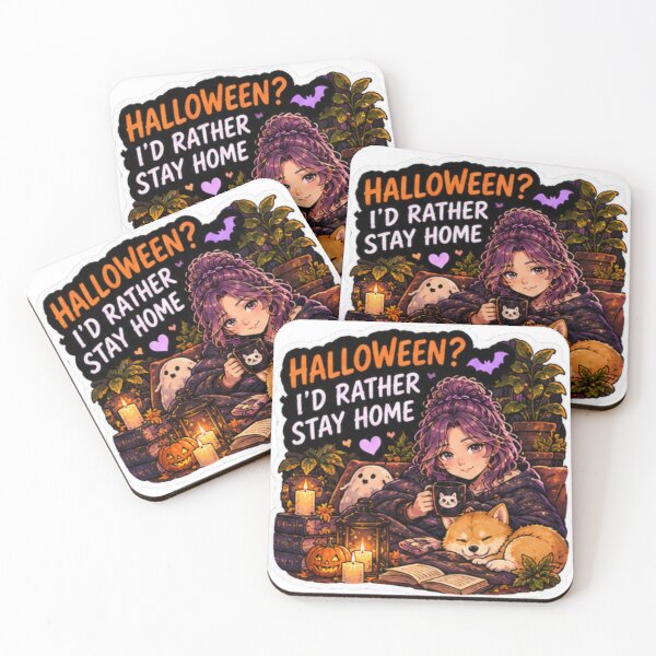 Item preview, Halloween I'd Rather Stay Home Anime Girl Design | Socially Offline Club designed and sold by DailyStruggleCo.