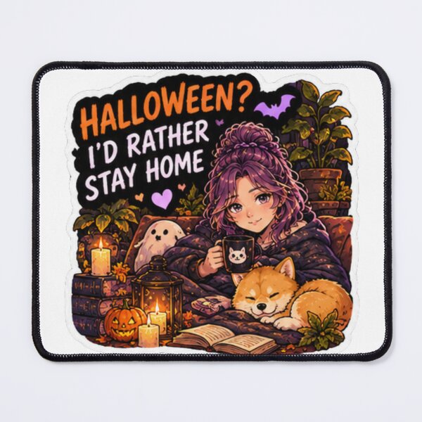 Item preview, Halloween I'd Rather Stay Home Anime Girl Design | Socially Offline Club designed and sold by DailyStruggleCo.