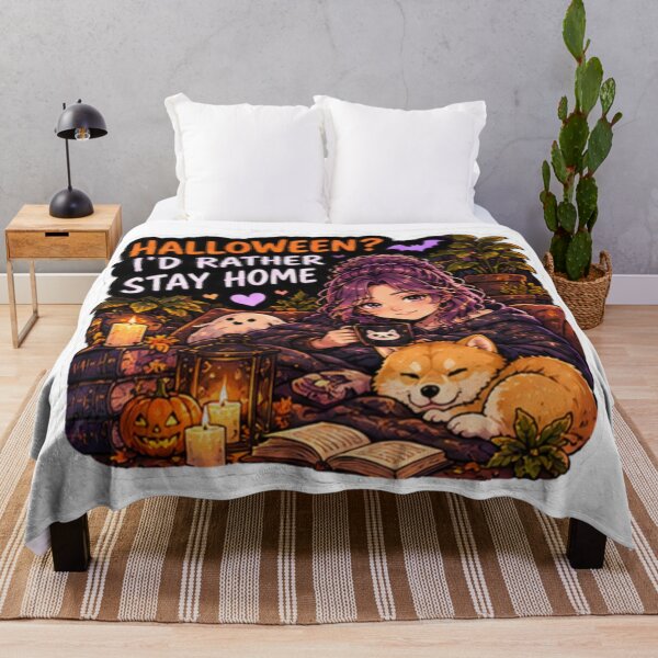 Item preview, Halloween I'd Rather Stay Home Anime Girl Design | Socially Offline Club designed and sold by DailyStruggleCo.