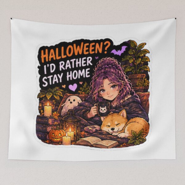 Item preview, Halloween I'd Rather Stay Home Anime Girl Design | Socially Offline Club designed and sold by DailyStruggleCo.