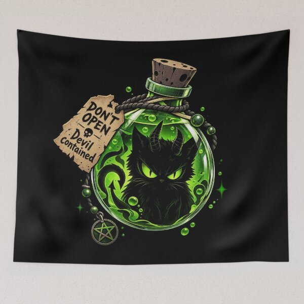 Item preview, Parody Bottled Devil - Evil cute Black Cat - Aesthetic Design designed and sold by Just4Sinners.