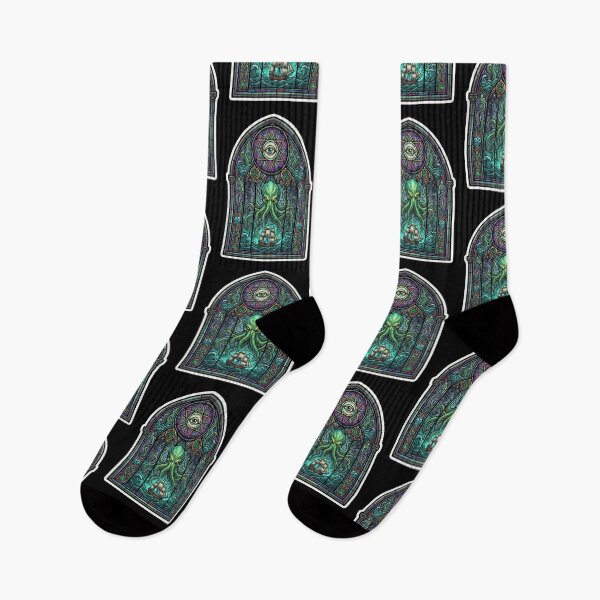 Item preview, Gothic Kraken Eye Stained Glass Graphic designed and sold by Flying Doggo.