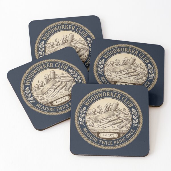 Item preview, Woodworker Club Measure Twice Panic Once Badge designed and sold by CalmCapy Co.
