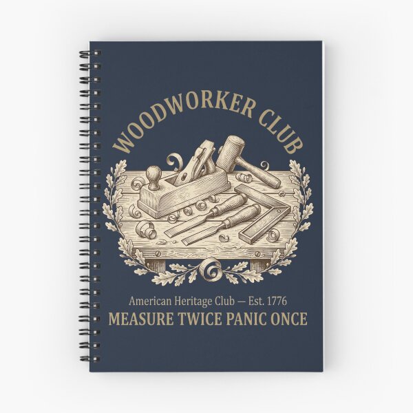 Item preview, Woodworker Club Measure Twice Panic Once Badge designed and sold by CalmCapy Co.