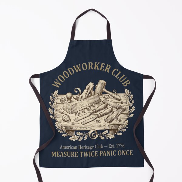 Item preview, Woodworker Club Measure Twice Panic Once Badge designed and sold by CalmCapy Co.
