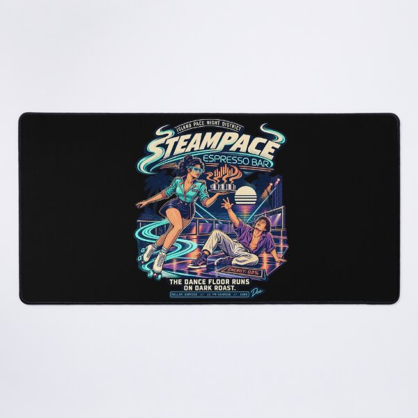 Item preview, Steampace Espresso Bar – Retro 1980s Roller-Skating Coffee Club designed and sold by Island Pace Design.