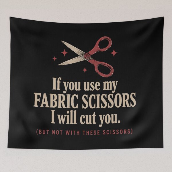 Item preview, Fabric Scissors Warning designed and sold by delila8a8e.