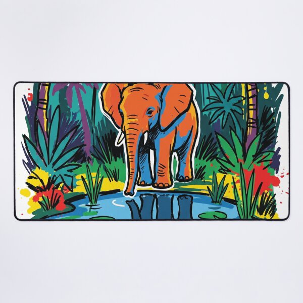 Item preview, Baby Elephant Jungle Pond Sri Lanka Art designed and sold by Merch by Das Design Studio.