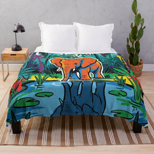 Item preview, Baby Elephant Jungle Pond Sri Lanka Art designed and sold by Merch by Das Design Studio.