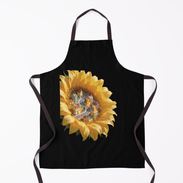 Item preview, Cozy Miniature Village Inside a Blooming Sunflower designed and sold by OksArtStudio.