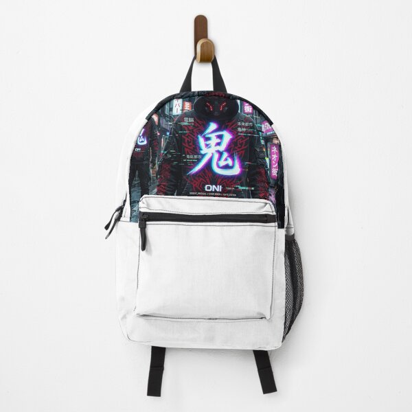 Item preview, Cyber Oni Demon Kanji - Glitch Art Dark Streetwear designed and sold by Zen Motif Japan.