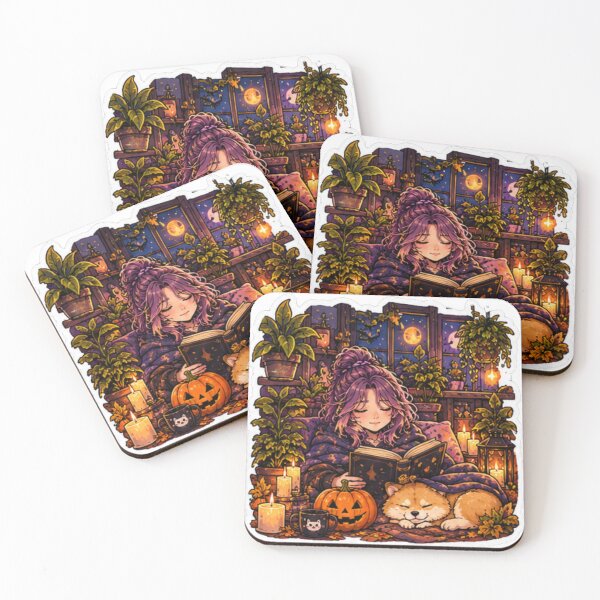 Item preview, Cozy Halloween Reading Nook Anime Girl Design | Socially Offline Club designed and sold by DailyStruggleCo.