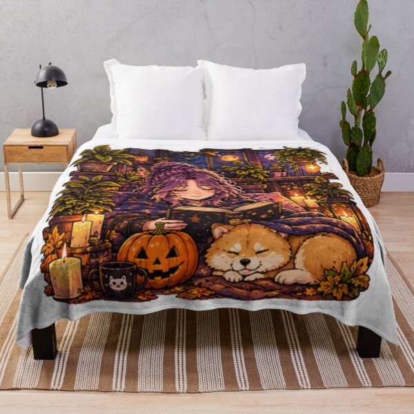 Item preview, Cozy Halloween Reading Nook Anime Girl Design | Socially Offline Club designed and sold by DailyStruggleCo.