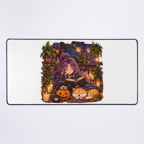 Item preview, Cozy Halloween Reading Nook Anime Girl Design | Socially Offline Club designed and sold by DailyStruggleCo.