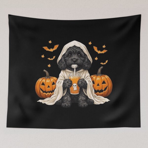 Artikelvorschau, Schwarzes Cavapoo-Halloween-Shirt, süßes Geisterhund-Kürbis-T-Shirt entworfen und verkauft von Anime ⭐⭐⭐⭐⭐.