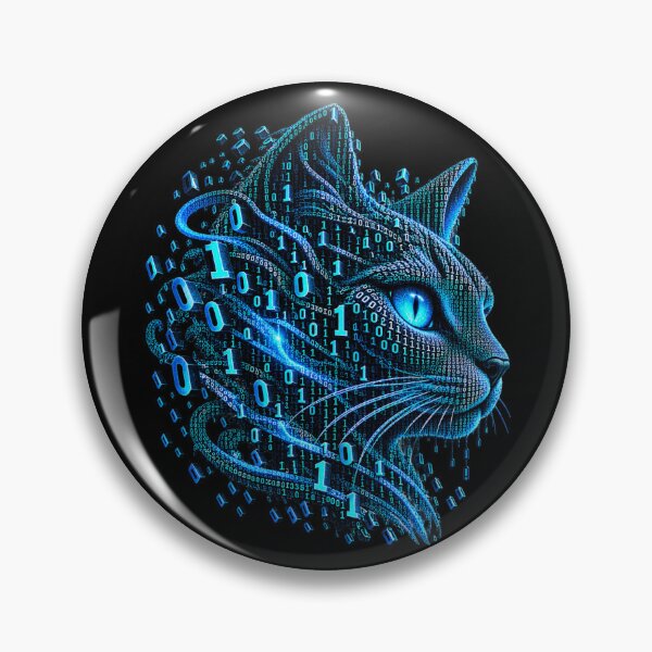Item preview, Binary Cyber Cat – Digital Predator designed and sold by Kicor.