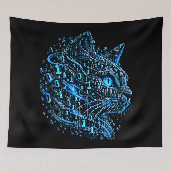 Item preview, Binary Cyber Cat – Digital Predator designed and sold by Kicor.