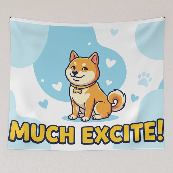 Item preview, Happy Shiba Inu "Much Excite" Vector Art designed and sold by Solomon-Ent-144.