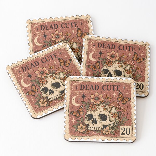 Item preview, Dead Cute Floral Skull Butterfly Vintage Grunge Postage Stamp designed and sold by VIVID COLORS CLUB.