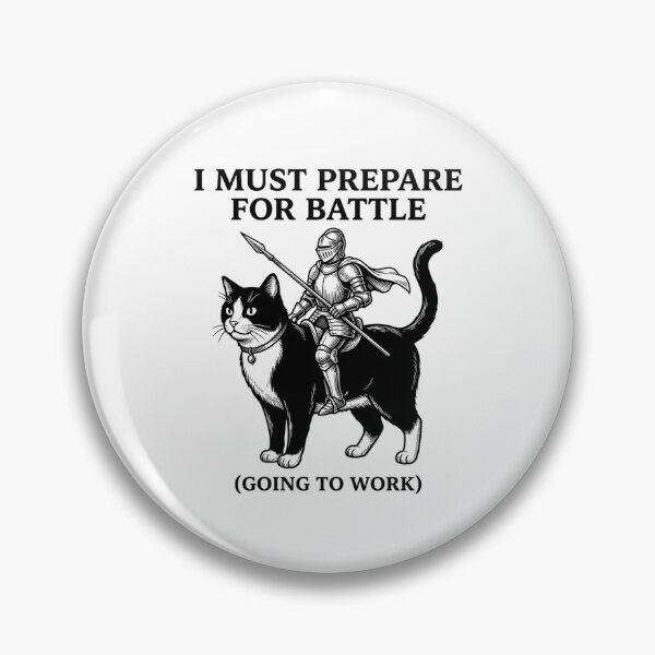 Item preview, Knight Riding Tuxedo Cat Prepare For Battle Going To Work Funny Introvert Workday Humor    designed and sold by raedattia.