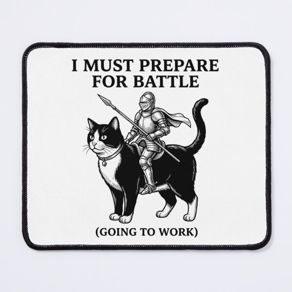 Item preview, Knight Riding Tuxedo Cat Prepare For Battle Going To Work Funny Introvert Workday Humor designed and sold by raedattia.