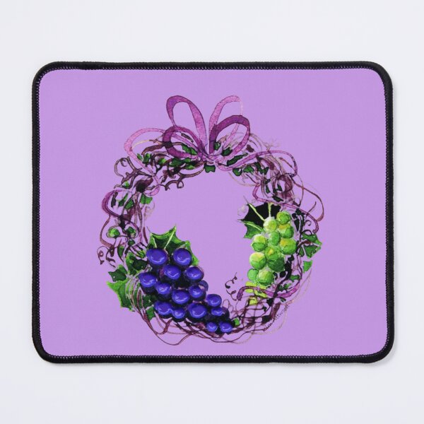 Item preview, Grape wreath with grapes and a purple ribbon, original watercolor. designed and sold by aswoa.