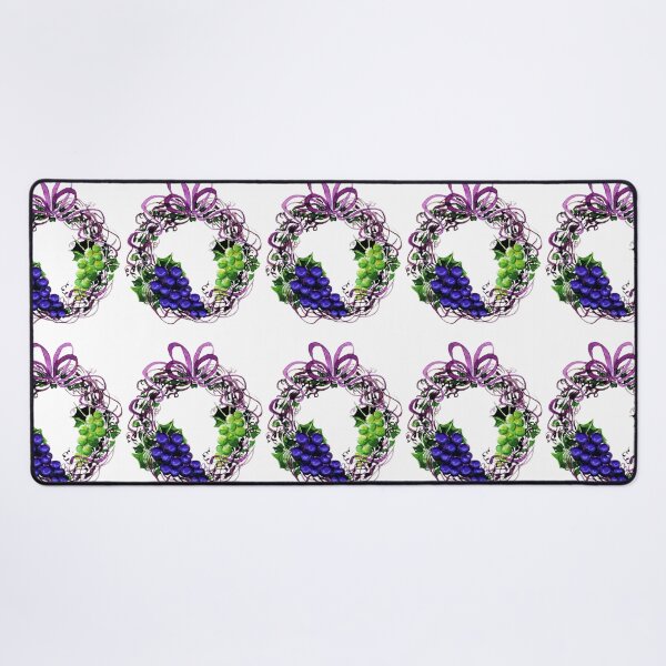 Item preview, Grape wreath with grapes and a purple ribbon, original watercolor. designed and sold by aswoa.