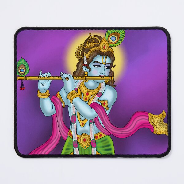 Item preview, Lord Krishna Digital Drawing | Hindu God Krishna Spiritual Artwork designed and sold by Harshit_Digital_Arts.