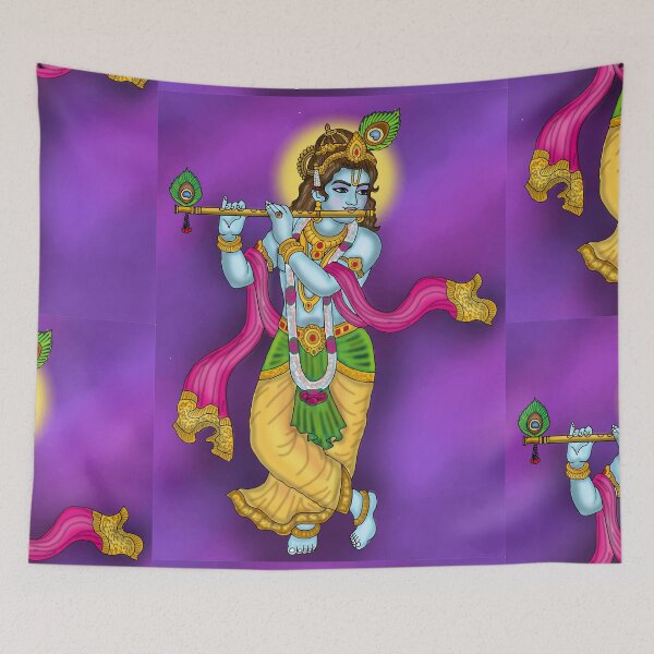 Item preview, Lord Krishna Digital Drawing | Hindu God Krishna Spiritual Artwork designed and sold by Harshit_Digital_Arts.