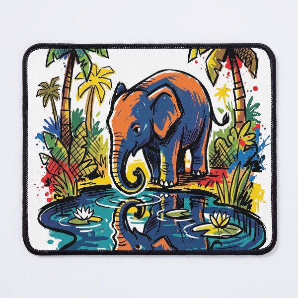 Item preview, Baby Elephant by the Pond Art designed and sold by Merch by Das Design Studio.