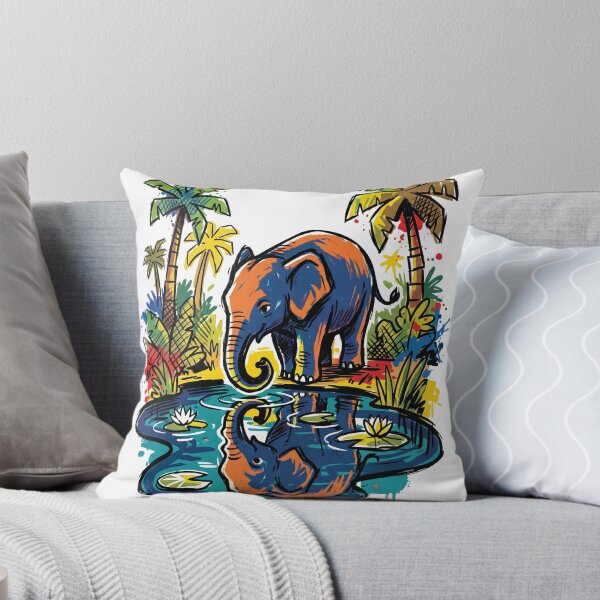 Item preview, Baby Elephant by the Pond Art designed and sold by Merch by Das Design Studio.