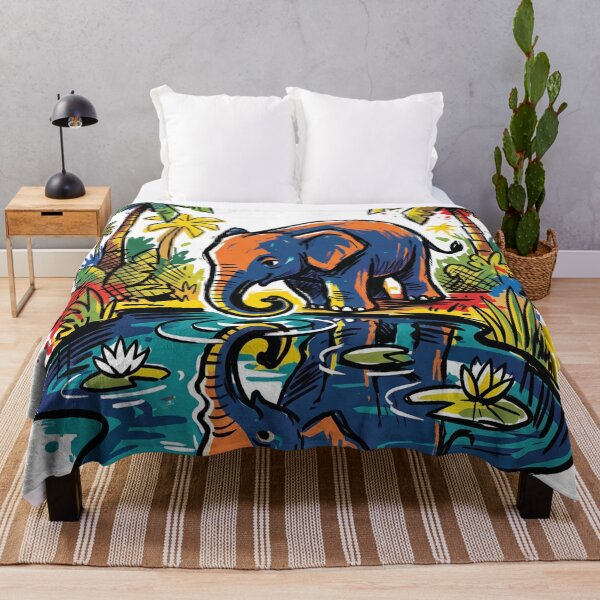 Item preview, Baby Elephant by the Pond Art designed and sold by Merch by Das Design Studio.