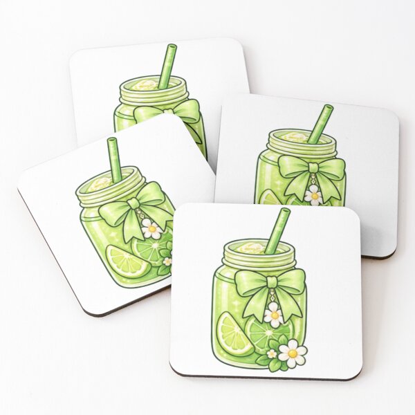 Item preview, Cute Lime Green Lemonade Jar with Daisy Bow designed and sold by Kiralemon.