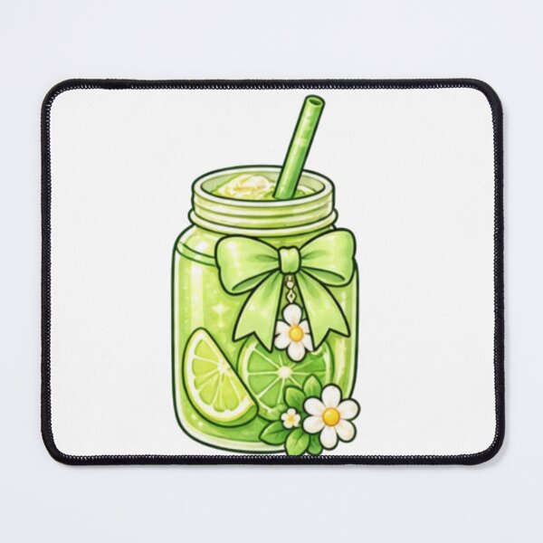 Item preview, Cute Lime Green Lemonade Jar with Daisy Bow designed and sold by Kiralemon.