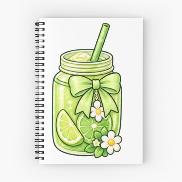 Aperçu de l'œuvre Joli bocal à limonade vert citron avec un nœud en forme de marguerite créée et vendue par Kiralemon.